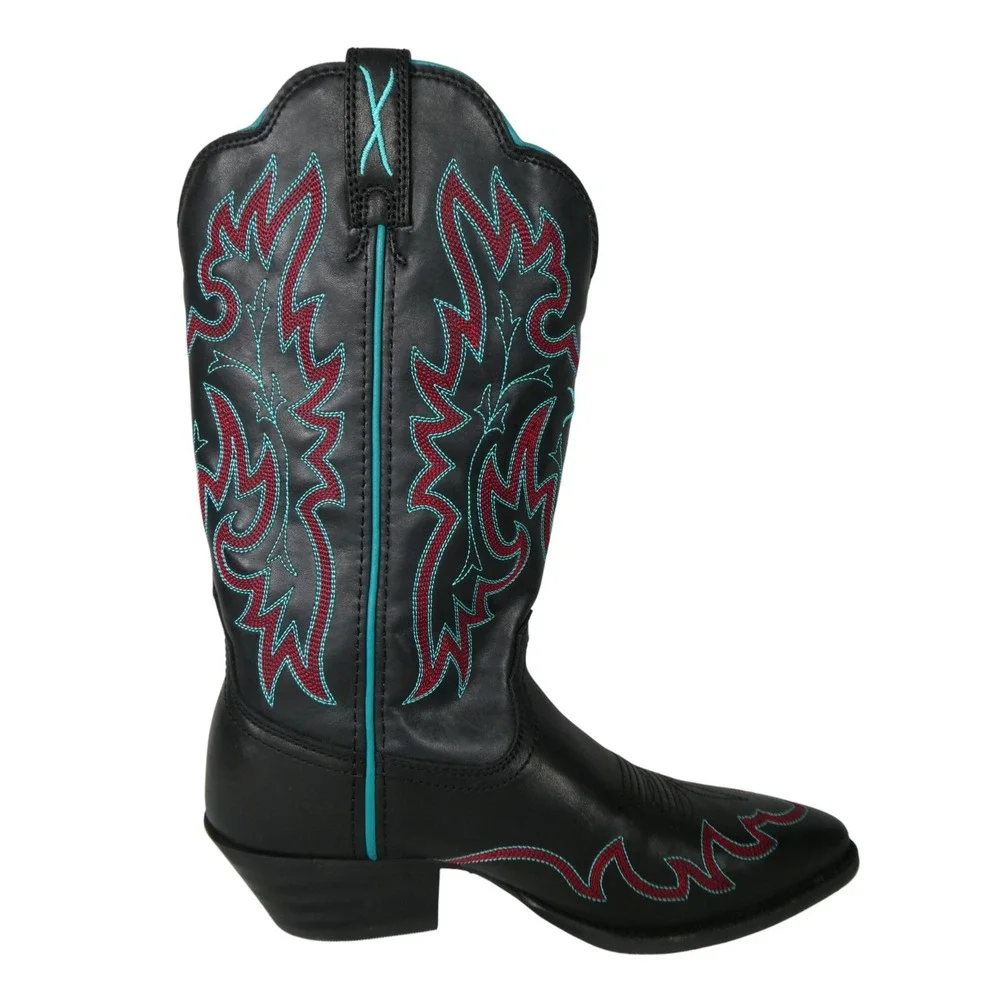 Twisted X‎ WWT0039 Womenʼs Western Boots Black Multi Leather Snip Toe Size 9B